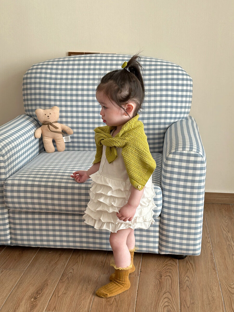 FADOBABY Girls Summer Dress New Baby Princess Doll Collar Cake Dress Children's Sleeveless Dress 14